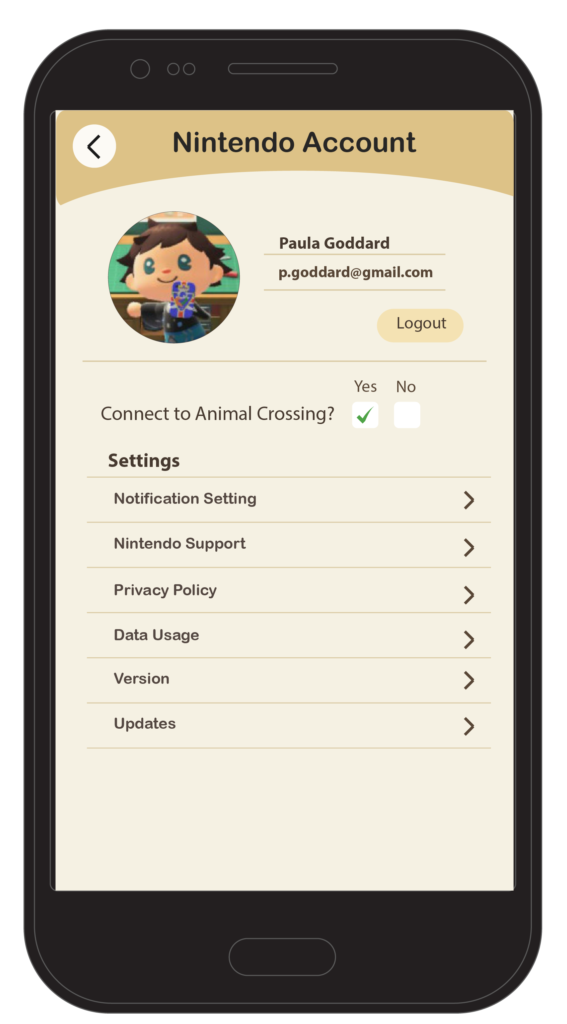 Blathers Assistant settings_nintendo account